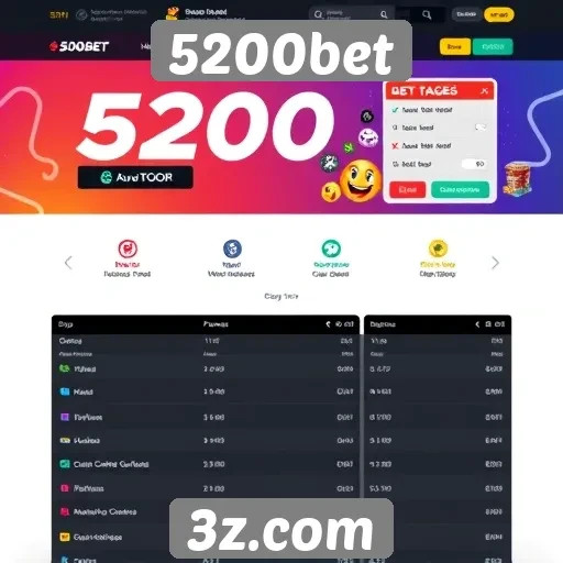 Interface e usabilidade do site 5200bet